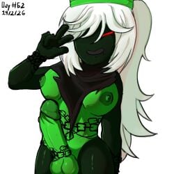 1futa 1x1x1x1_(forsaken) 2026 areolae balls betrayed_1x1x1x1 breasts chains dated erection forsaken_(roblox) futa_only futanari green_skin long_hair nipples penis red_eyes restinterate roblox roblox_game robloxian scarf self_upload tagme white_hair zipper_mouth