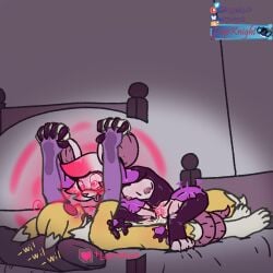 1:1 bandai_namco blush breasts clothed clothing corruption digimon digimon_(species) female heart_symbol hi_res hypnosis latex mammal mind_control nipples pasties penetration pinned plaudie_(trapknight) pubic_tattoo renamon rodent sex suit tail tattoo trapknight vaginal_penetration visor