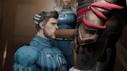 1girls 2boys 3d 3d_(artwork) assisted_fellatio big_penis blender blowjob clothed cuckquean dick doctor_strange doctor_strange_(marvel_rivals) fellatio female female_supporting_yaoi fujoshi gay invisible_woman invisible_woman_(marvel_rivals) large_penis male marvel marvel_rivals masculine mr_fantastic mr_fantastic_(marvel_rivals) penis reed_richards stephen_strange sue_storm yaoi yaoi_with_female_audience