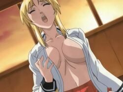 00s 1boy 1girls 2006 animated anime_screenshot bible_black bible_black_only black_thighhighs blonde_hair blush bouncing_breasts breasts classroom closed_eyes female female_pubic_hair grabbing_another's_breast grabbing_own_breast groping groping_breast no_bra no_panties open_clothes open_mouth open_shirt pubic_hair saeki_kaori school school_uniform sex straight tagme thighhighs uncensored vaginal_penetration