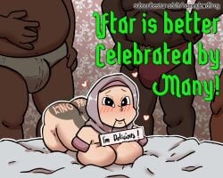amputee bnwo celebration chastity_belt chastity_cage dark-skinned_male feminization gangbang hijab male naked quadruple_amputee sammylewdfrog sissification sissy tattoo
