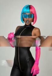 ai_generated animated blue_hair caedia dark_skin dispatch_(game) missionary_position multicolored_hair orgasm pink_hair prism_(dispatch) tagme tinted_eyewear video visor