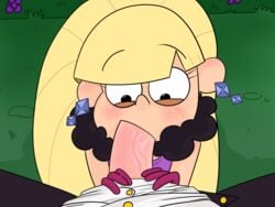 1boy 1girls ardidon big_penis blonde blonde_hair blush dipper_pines disney disney_channel earrings fellatio female gloves gravity_falls male oral pacifica_northwest partial_male penis pov smooth_skin straight tagme