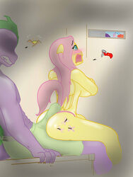 anthro anthrofied ass big_breasts blush bra breasts bulge buttjob clothing dragon duo equine erection exposed female fluttershy_(mlp) friendship_is_magic fur furry furry_only hair horse lingerie male mammal my_little_pony obsidianvoid open_mouth panties pegasus penis pink_hair pony smooth_skin spike_(mlp) straight suggestive thong tongue underwear vpl wings yellow_fur