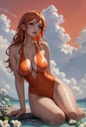 ai_generated female female_only nami_(one_piece) one_piece only4uart swimsuit