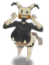 big_breasts black_skin cosplay humanized_pokemon megamor mimikyu pokemon