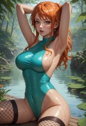 ai_generated female female_only nami_(one_piece) one_piece only4uart swimsuit