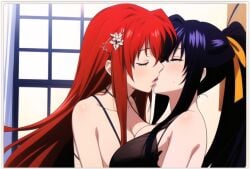 2females 2girls 2women ai_generated akeno_himejima girl_on_girl high_school_dxd lesbian_couple lesbian_kiss lesbian_sex lovers rias_gremory sapphic yuri yuri yuri