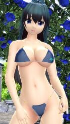 1girls 2023 3d belly_button bikini blue_bikini blue_eyes blue_hair_female blue_sky breasts cleavage clouds flowers garden hat hati_yukkuri_mmd hips iizunamaru_megumu jpeg light-skinned_female long_hair_female looking_at_viewer mature_female mmd open_mouth outdoors sky solo_female solo_focus swimsuit tengu tokin_hat touhou waist youkai