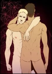 2boys ass attack_on_titan bertolt_hoover black_hair blonde_hair male male_only multiple_males reiner_braun yaoi