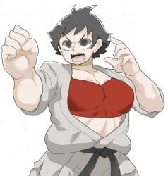 2d black_hair busty capcom female female_focus hourglass_figure makoto_(street_fighter) ryu_(artist) short_hair street_fighter street_fighter_iii tagme tomboy wide_hips