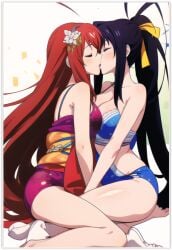 2females 2girls 2women ai_generated akeno_himejima girl_on_girl happy_new_year high_school_dxd lesbian_couple lesbian_kiss lesbian_sex lovers rias_gremory sapphic yuri yuri yuri