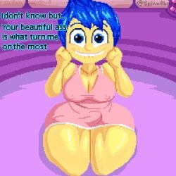 1futa before_anal before_sex big_breasts breast_grab breasts breasts erection erection_under_clothes futanari futanari futanari_erection happy horny inside_out joy_(inside_out) thick_legs thick_thighs voluptuous yellow_skin