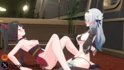 2girls 3d firefly_(honkai:_star_rail) honkai:_star_rail masturbation orangedonut33 sparkle_(honkai:_star_rail) squirting tagme video