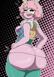 1girls ass ass_focus big_ass boku_no_hero_academia bubble_ass bubble_butt dat_ass dat_butt fat_ass fat_butt female female_focus female_only huge_ass looking_at_viewer looking_back mina_ashido my_hero_academia pink_body pink_hair presenting_ass ripped_clothing sbrett short_hair smug tagme thong