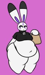 anthro bell_collar big_belly bunny choker chubby chubby_femboy chubby_male collar evilfiendish fat femboy fur furry holding_object huge_thighs mare_(evilfiendish) overweight overweight_male purple_eyes thick_thighs