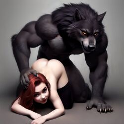 1boy 1girls ai_generated female male moriartipf stable_diffusion werewolf