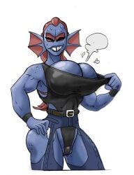 1girls big_breasts female female_only huge_breasts putricia smile tagme undertale undertale_(series) undyne undyne_(deltarune) undyne_the_undying