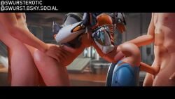 2boys 2girls 3d 3d_animation animated female female_penetrated from_behind from_behind_position juno_(overwatch) kissing kissing_while_penetrated light-skinned_female light-skinned_male light_skin overwatch overwatch_2 penetration sex sound sound_effects swursterotic tagme tracer video