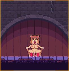 animated boobs female/female monster_girl pixel_animation pixel_art scarlet_maiden video_game_character video_games