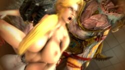 3d belly big_ass big_balls big_breasts big_butt blonde_female blonde_hair bouncing_balls bouncing_breasts demon devilmask fluids lizard lizardman long_hair monster penetration pool poolside rough_sex sfm sound source_filmmaker tagme video