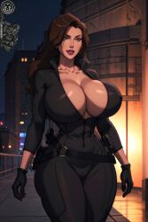 1girls ai_generated batman:_bad_blood brown_hair bythebrokenone dc dc_comics dcamu green_eyes son_of_batman talia_al_ghul talia_al_ghul_(dcamu) warner_brothers young_justice:_phantoms