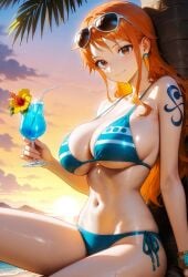 ai_generated bikini female female_only lunarmoonart nami_(one_piece) one_piece