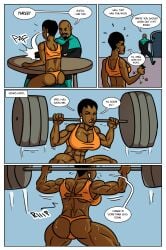 abs ass biceps big_breasts black_hair breasts dc_comics female hair muscles muscular muscular_arms muscular_female muscular_legs muscular_thighs pecs ritualist_(artist) vixen_(dc) weights