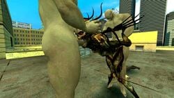 3d alien alien_girl anal ass banshee_(mass_effect) bent_over bioware capcom crossover fellatio female forced interspecies large_ass large_penis male male/female mass_effect monster oral penis reaper_(mass_effect) resident_evil sex testicles tibbels1181 tyrant video_games