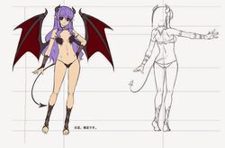 bridal_gauntlets card_(medium) concept_art demon_girl female female_only horns kagami_hirotaka lilim_(taimanin_asagi_battle_arena) lilith-soft long_hair official_art panties purple_hair smile solo succubus succubus_costume succubus_horns succubus_tail succubus_wings tagme tail taimanin_asagi taimanin_asagi_battle_arena underwear wings