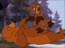 bear brother_bear disney feral fur furry furry_only insertion kenai koda male male_only multiple_males nude penis sex tagme yaoi