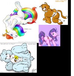 bear care_bear care_bear_cousins care_bears cat crotchboobs earthbone equine feline feral heaven_bear mammal mlp_g1 mlp_g2 my_little_pony pony presenting proud_heart_cat pussy tagme white_background