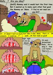 anthro bear bow clothing comic cub disney female flat_chest fur furry furry_only kit_cloudkicker male mammal molly_cunningham penis pussy straight talespin virgin virginal_blood young