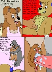 anthro bear bow clothing comic cub disney female fingering flat_chest fur furry furry_only incest kit_cloudkicker male mammal molly_cunningham nipples rebecca_cunningham straight talespin young