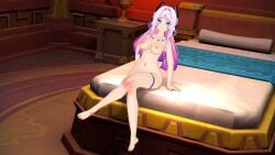 3d animated big_breasts blush citlali cute genshin genshin_impact lewd nsfw nude purple_hair solo vaginal_penetration