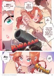 big_breasts big_penis blowjob blowjob_face comic fellatio heart-shaped_pupils huge_breasts league_of_legends miss_fortune pleasure_face strongbana