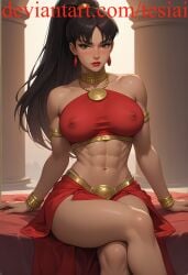 abs ai_generated ass big_ass big_breasts breasts crime_syndicate dc dc_comics justice_league:_crisis_on_two_earths mary_batson muscular muscular_female superwoman superwoman_(mary_batson) tesiai thick_thighs thunder_thighs wide_hips