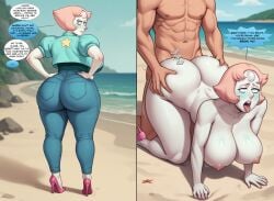 1boy 1girls ahe_gao ai_generated alien ambiguous_penetration ambrose beach blue_eyes blush comic cropped_jacket curvaceous doggy_style gem_(species) hands_on_hips high-heels huge_ass huge_breasts human_male jacket jeans male/female muscular_male orange_hair outdoors pale_skin pearl_(steven_universe) pink_nipples pointy_nose public_sex rough_sex self_upload stable_diffusion steven_universe thick_thighs tsundere wide_hips