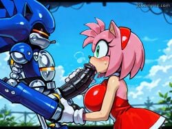 1boy 1girls ai_generated amy_rose anthro badnik balls black_penis blowjob civitai_lora clothed_female_nude_male cock cock_vein dick dick_vein dominant_male fellatio female gloves headband hedgehog hedgehog_girl hedgehog_humanoid huge_cock jscammie male male/female mecha_sonic mecha_sonic_mk._ii mobian mobian_(species) mobian_hedgehog oral oral_sex penis penis_vein red_dress red_headband robot robot_humanoid robot_on_mobian saliva sega sonic_(series) sonic_3 sonic_adventure sonic_and_knuckles sonic_team sonic_the_hedgehog_(series) submissive_anthro submissive_female tagme watermark white_gloves