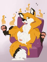 canine feet fox kaiizree male male_only mammal melting paws smell solo sticky