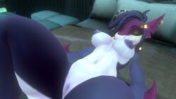 anthro big_breasts fully_nude laying_on_bed pierced_nipples shark_girl sleeping vrchat vrchat_avatar vrchat_model