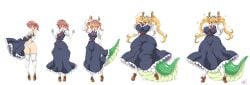 1girls 2024 big_breasts blonde_hair bra breast_expansion brown_eyes brown_shoes clothed clothed_female clothing dragon_tail eye_color_change female female_only flat_chest glasses gloves hair_color_change hip_expansion holding_dress horns kobayashi kobayashi-san_chi_no_maidragon light-skinned_female light_skin light_skinned_female long_gloves maid maid_dress maid_headdress maid_outfit maid_uniform medium_breasts miss_kobayashi's_dragon_maid oad-art orange_eyes panties ponytail red_hair shoes short_ponytail small_breasts solo solo_female stockings tail thick_thighs thigh_expansion tohru_(dragon_maid) transformation transformation_sequence twinning twintails twintails_(hairstyle) voluptuous voluptuous_female white_bra white_gloves white_long_gloves white_panties white_stockings wide_hips