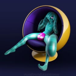 3d android blue_hair blue_skin bulge cabbit facial_piercing feline freckles hair hybrid lagomorph lip_piercing lipes lips long_ears long_tail male male_only mammal navel nipples piercing rabbit rubber sitting solo toes voxell voxell_voxell