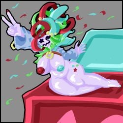 1female 1girls abstract_background big_breasts breast breasts_out clown_queen completely_nude_female explosion female female_only jack_in_the_box_(toy) masked_female plants_vs._zombies_fusion plants_vs_zombies ruprichi tagme toy_queen_(pvzfusion) ya_llego_el_ruprichi zombie zombie_(pvz)