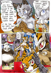 anthro balls bear better_late_than_never big_breasts breasts comic daigaijin english_text feline female flaccid furry furry_only inkbunny_username kung_fu_panda male mammal master_po_ping master_tigress mei_ling page_374 panda penis text tiger