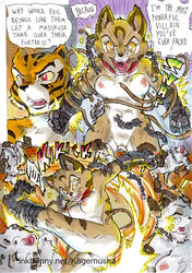 anthro areola better_late_than_never big_breasts breasts comic daigaijin english_text erect_nipples feline female furry furry_only inkbunny_username kung_fu_panda mammal master_tigress mei_ling nipples page_357 pussy text tiger