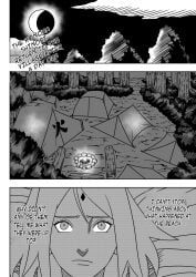 1girls black_and_white camp comic dialogue english_text facial_mark female female_only forehead_mark indoors long_hair lying lying_down lying_on_back naruto naruto:_the_last naruto_(series) naruto_shippuden night ninrubio sakura_haruno solo solo_focus story tent thinking worried worried_expression worried_look