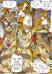 anthro areola better_late_than_never big_breasts breasts comic daigaijin english_text erect_nipples feline female furry furry_only inkbunny_username kung_fu_panda ladies_of_the_shade mammal master_tigress mei_ling nipples page_355 pussy text tiger