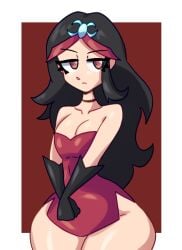 black_hair commision commission commission_art full_comfort red_dress wide_hips yarumi_(chita_perro)