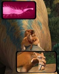 anal blue_sky_studios buck_(ice_age) cum_on_face diego_(ice_age) edit edited edited_screencap feral gay ice_age_(series) ice_age_dawn_of_the_dinosaurs internal internal_view male/male non-human non-human_only saber-toothed_cat sabertooth_(anatomy) screencap size_difference small_top_big_bottom weasel